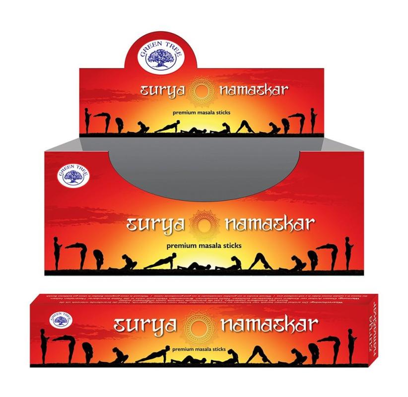 Surya Namaskar Premium Masala Røgelsespinde - Meditationsduft