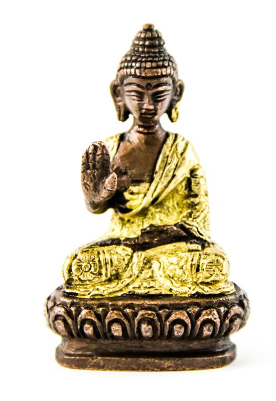 Kobber Buddha statue forfra