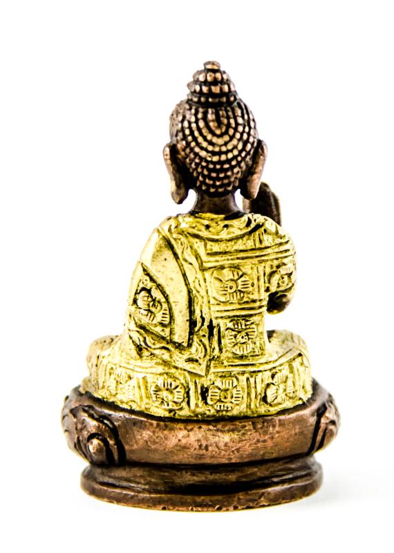 Kobber Buddha statue bagfra