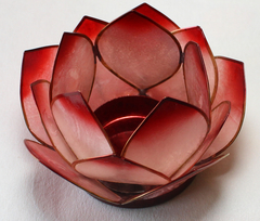 Billede af Lotus fyrfadsholder lavendel rød