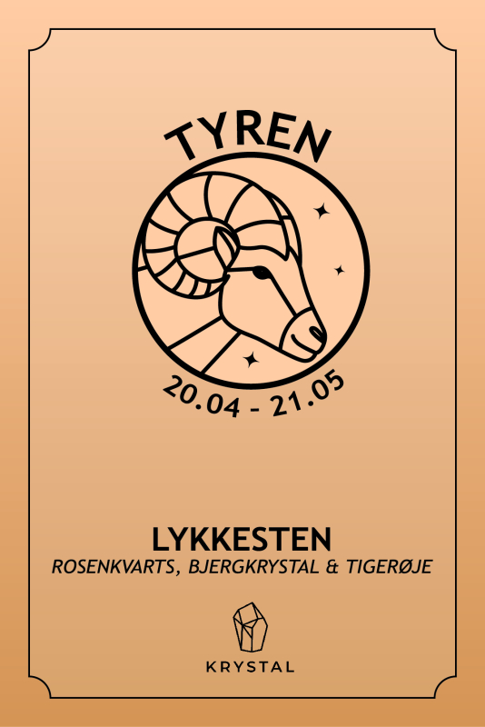 Se Krystalsæt til stjernetegnet TYREN hos Krystal.dk