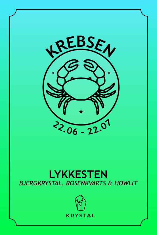 Se Krystalsæt til stjernetegnet KREBSEN hos Krystal.dk