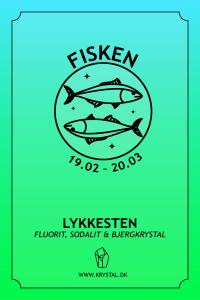 Fiskens lykkesten: fluorit, sodalit og bjergkrystal - Stjernetegnskollektion.