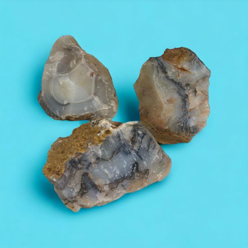 Rå agat sten fra Botswana - Krystal.dk