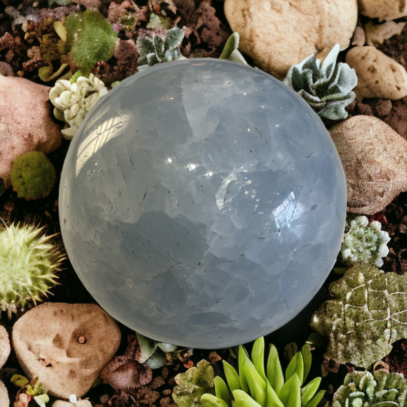 Billede af Blå Calcit krystalkugle