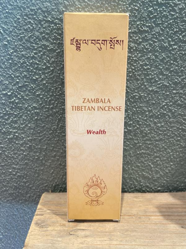 ZAMBALA Tibetan Incense pakke med Wealth-tema.