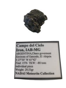 Meteor fra Campo del Cielo i Argentina, 29,53 gram - Krystal.dk