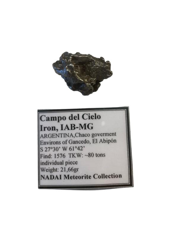 Ægte Meteorsten fra Campo del Cielo 21,66 gram - Krystal.dk
