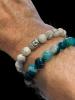 Howlite krystal armbånd med lille Buddha - på lager hos Krystal.dk