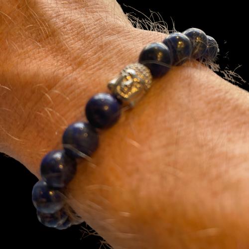 Lapis Lazuli armbånd med Buddha fra Lauren Steven - Krystal.dk