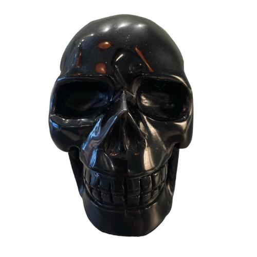 Krystal dødningehoved, sort obsidian, 600 gram. Pris 440 kr.- hos Krystal.dk
