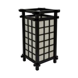 Sort Shoji-lampe i træ med hvidt papir