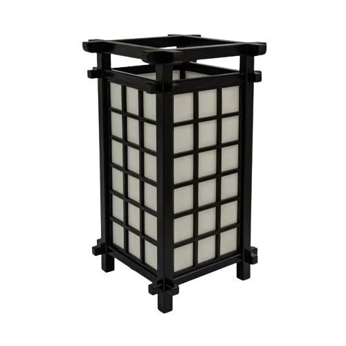 Sort Shoji-lampe i træ med hvidt papir