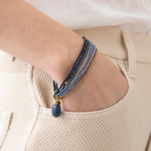 Nirmala Lapis Lazuli perle armbånd